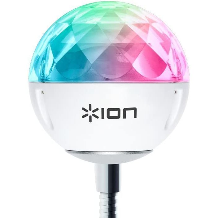 ION Audio Party Ball USB | Ultra-Compact USB Powered Party Light Display That Synchronises With Your Music – Perfect for Laptops, TVs