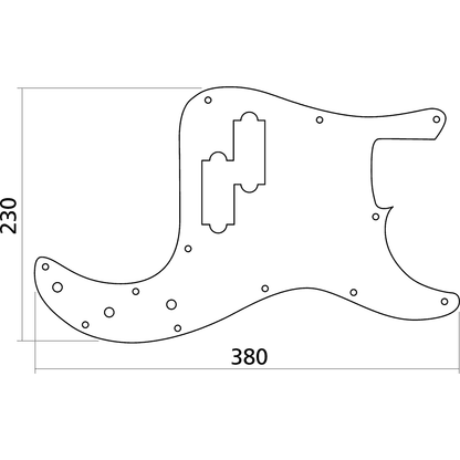 Pickguard | Precision Bass | Black | By Yellow Parts | ADI EZ1106B