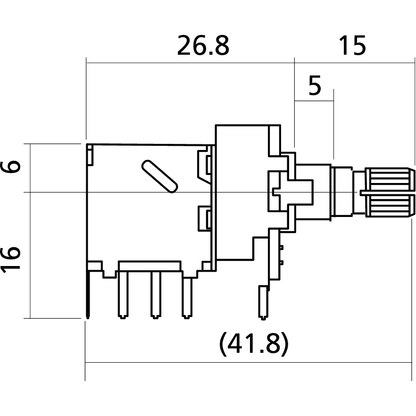 Volume  push-pull pot 250K by Yellow Parts