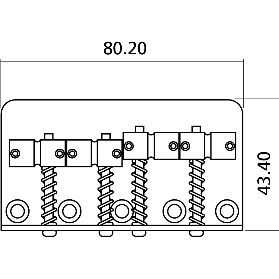 Non tremolo bridge, chrome by Yellow Parts