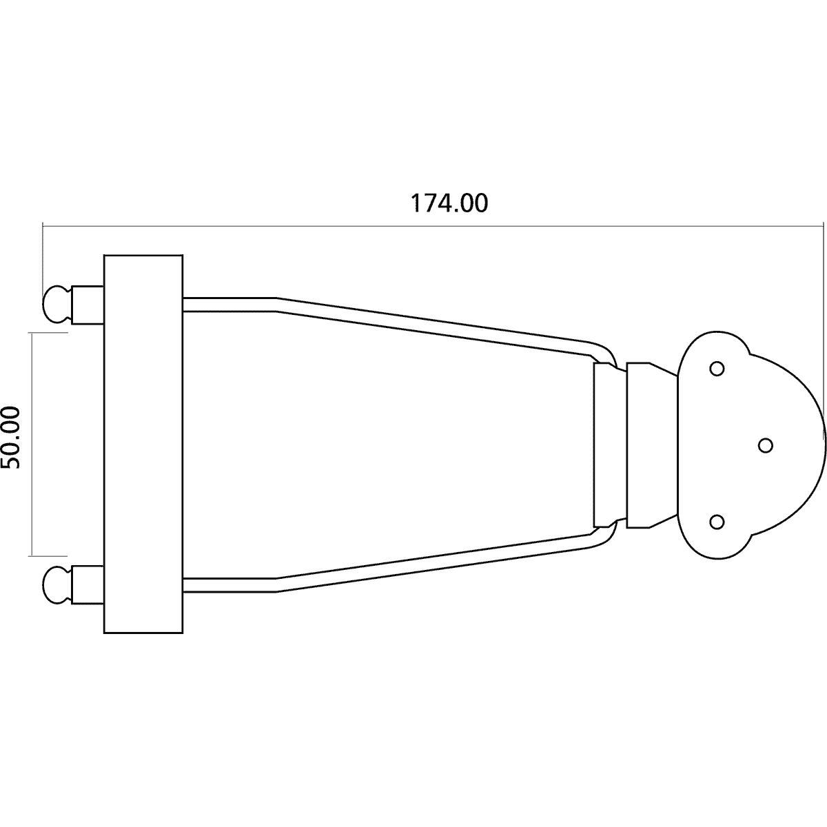 Tailpiece Trapeze Type | Chrome | by Yellow Parts