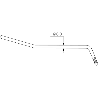 Tremolo Arm | Chrome | By Yellow Parts | ADI EZ1361C