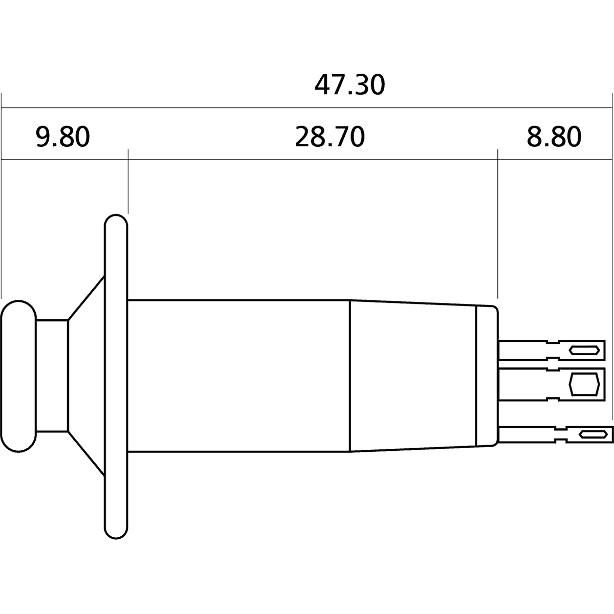 Strapholder jack Takamine type by Yellow Parts