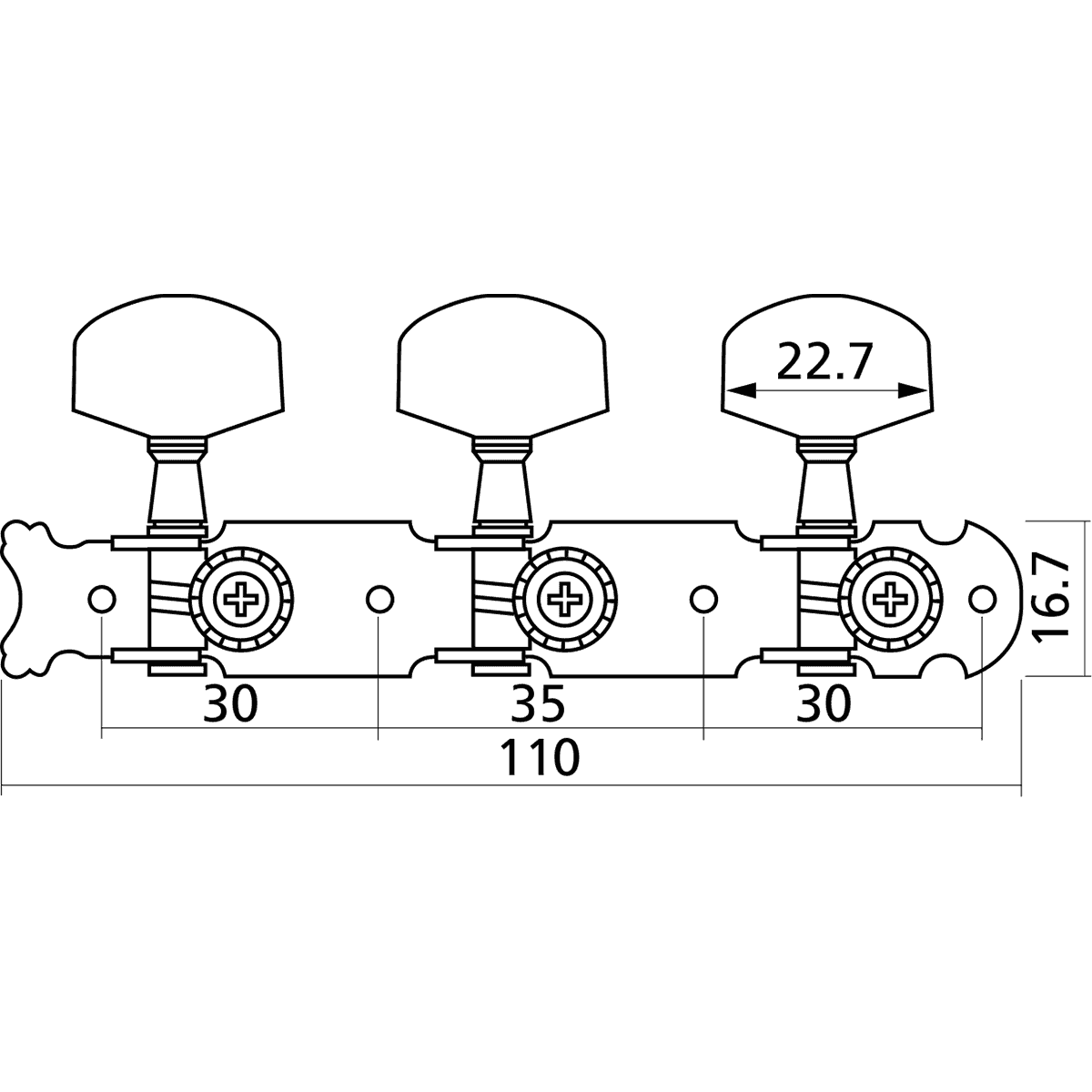 Acoustic Guitar Machine Heads by Yellow Parts | Nickel Plated Brass