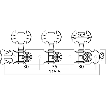 Machine Heads | Gold | Pearly Buttons | 2X3 | By Yellow Parts | ADI EZ1779G