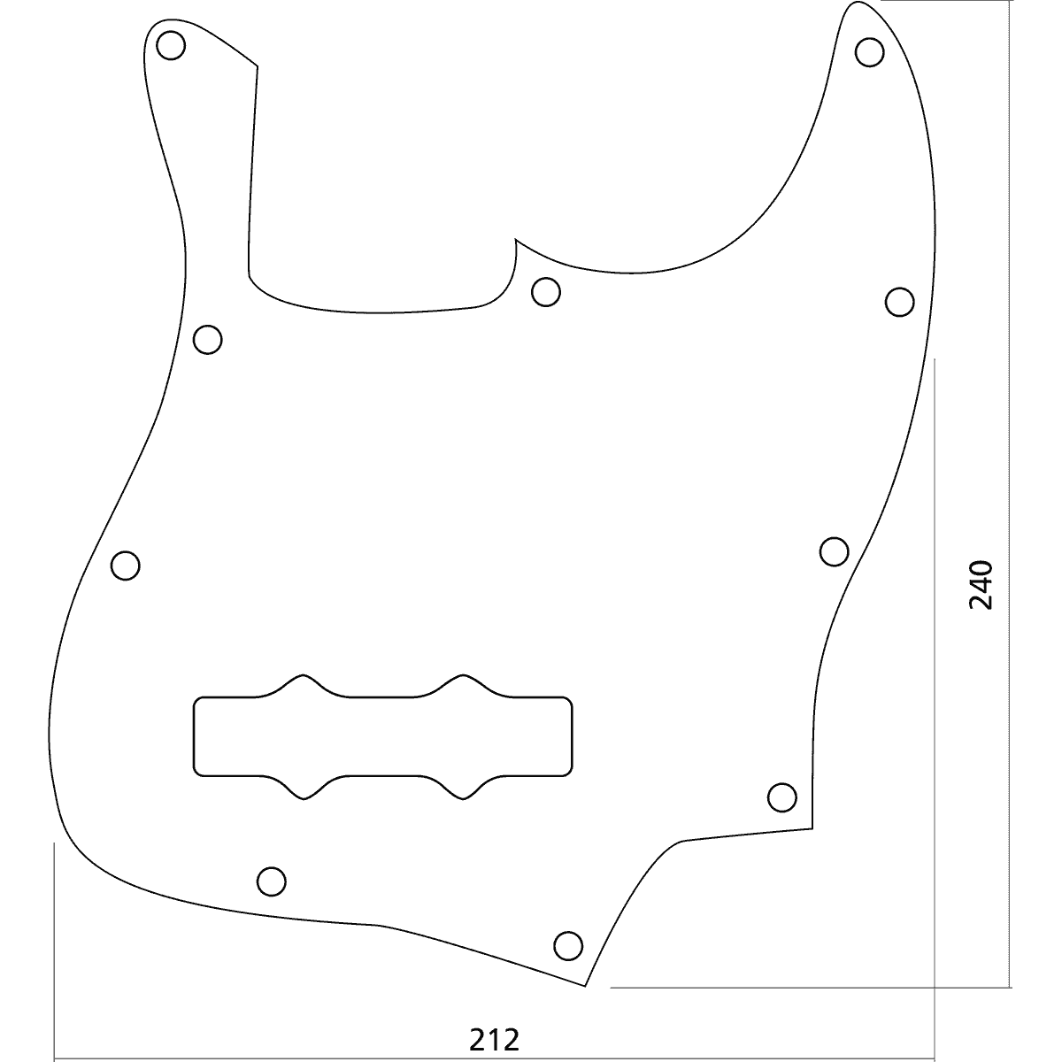 Pickguard | Jazz Bass | Black | By Yellow Parts | ADI EZ2102B