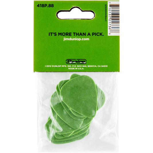Dunlop 418P88 Tortex Guitar Picks 0.88mm | Bag of 12