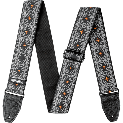 Dunlop Jacquard Guitar Strap Black & Silver | ADU D6718