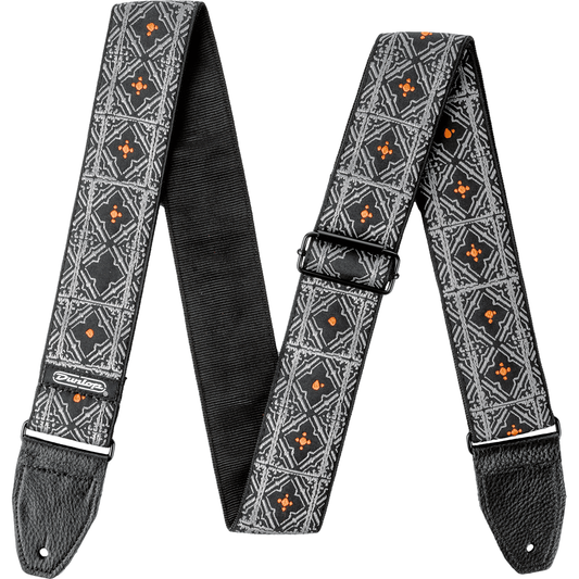 Dunlop Jacquard Guitar Strap Black & Silver | ADU D6718