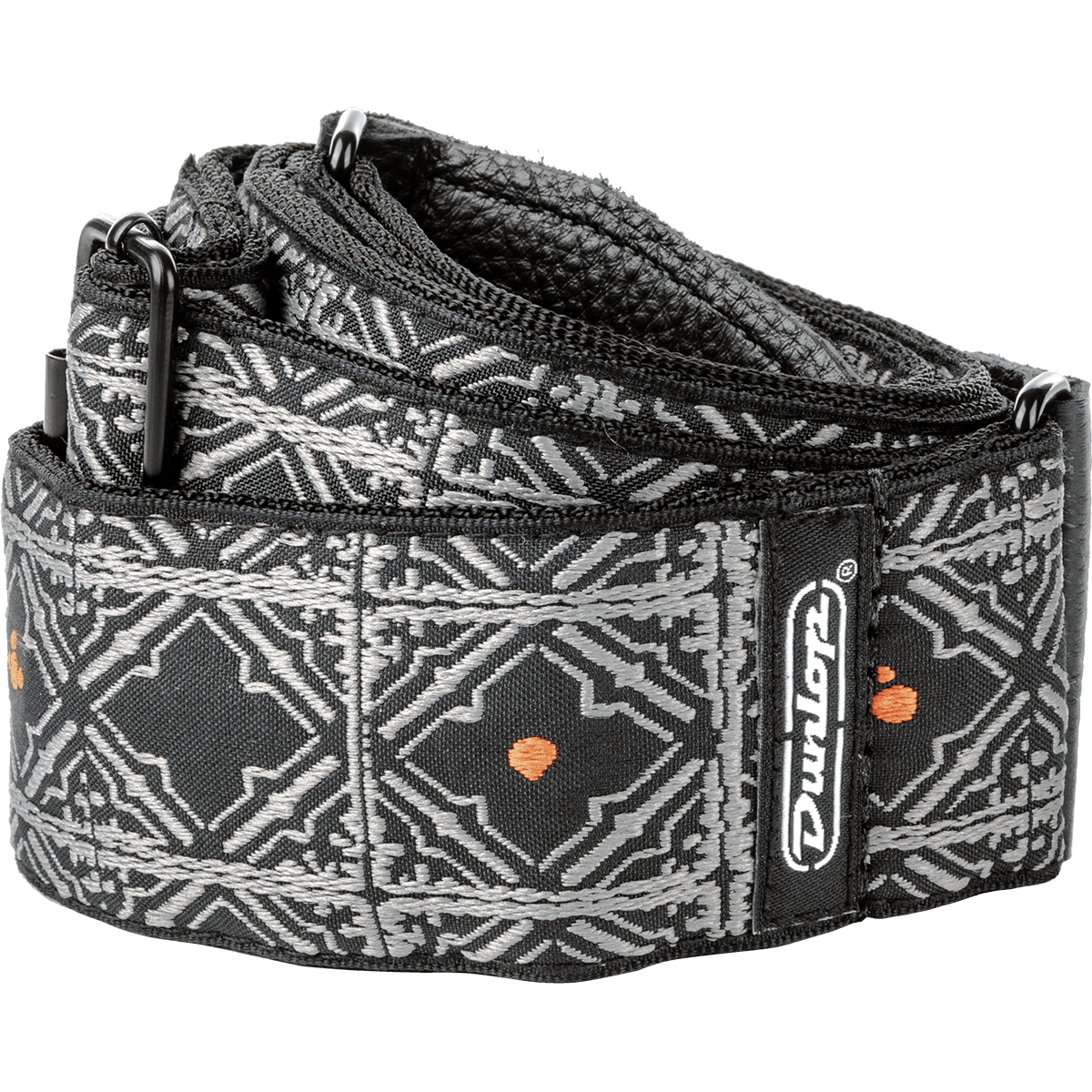 Dunlop Jacquard Guitar Strap Black & Silver | ADU D6718