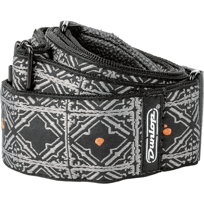 Dunlop Jacquard Guitar Strap Black & Silver | ADU D6718
