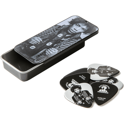 Jimi Hendrix Mankowitz  Pick Tin by Dunlop | 6 Plectrums in Collectors Tin | ADU JHCT14H
