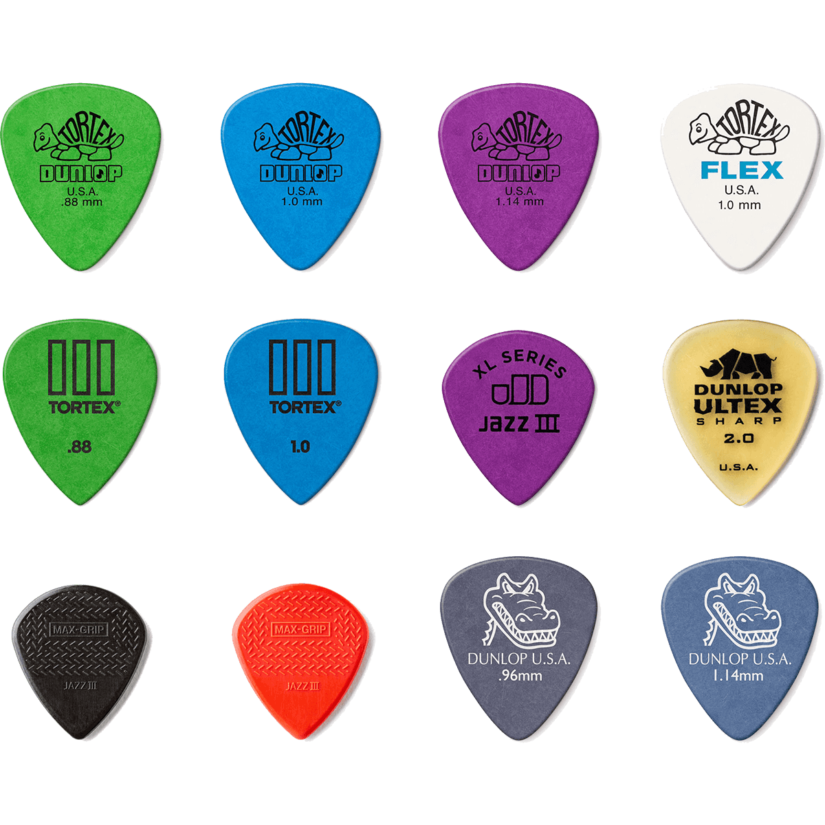 Variety Bag of 12 Guitar Picks by Dunlop