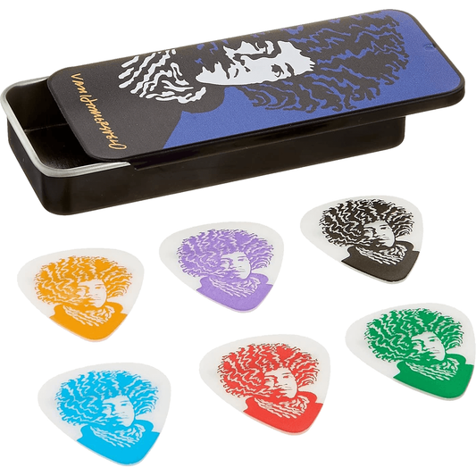 Jimi Hendrix Hammersveld Pick Tin by Dunlop | 6 Plectrums in Collectors Tin | ADU JVHPT04H