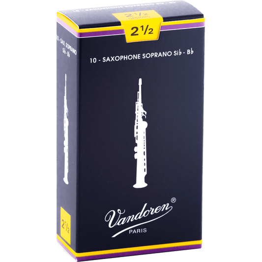 Vandoren Traditional SR2025 Soprano Saxophone Reed | Strength 2.5 | Single Reed