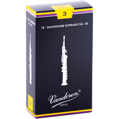 Vandoren Traditional SR203 Soprano Saxophone Reed | Strength 3 | Single Reed