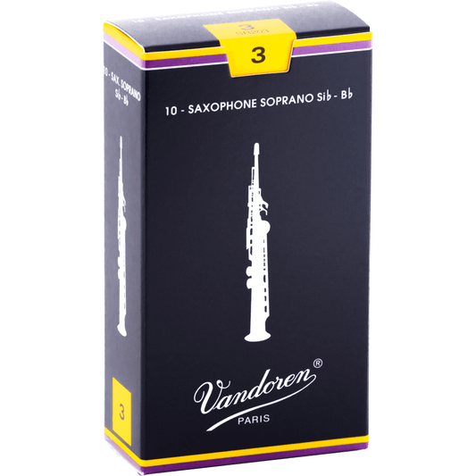 Vandoren Traditional SR203 Soprano Saxophone Reed | Strength 3 | Single Reed