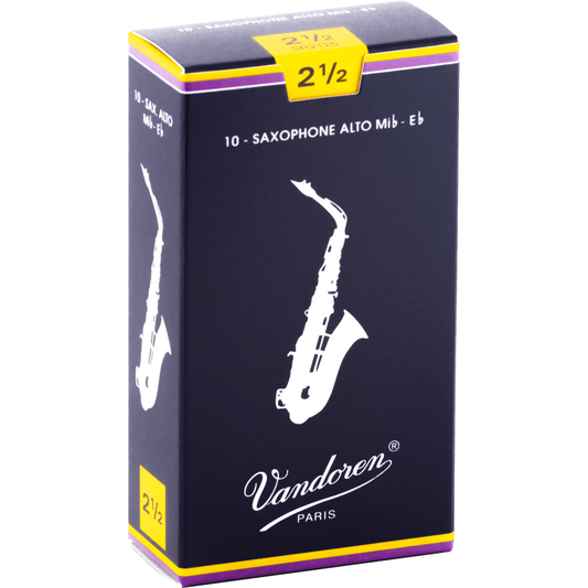 Vandoren Traditional SR2125 Alto Saxophone Reed | Strength 2.5 | Single Reed