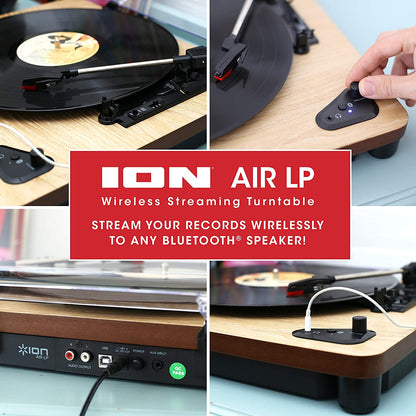 ION Audio Air LP (Wood) - Vinyl Record Player with Bluetooth Transmitter