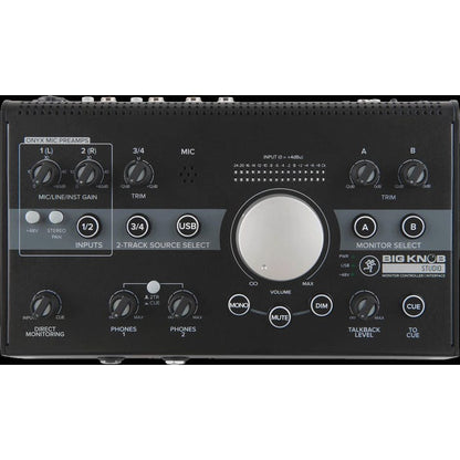 Mackie Big Knob Studio 3x2 Studio Monitor Controller and Interface | Monitor Controller and USB Audio Interface | 2 Mic Preamps | 3 Selectable Stereo Inputs | 2 Selectable Stereo Outputs