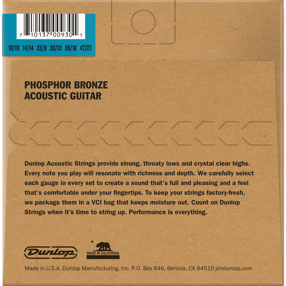 Dunlop Acoustic Guitar Strings 10-47 | Phosphor Bronze | For 12-String Guitars