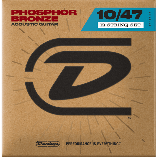 Dunlop Acoustic Guitar Strings 10-47 | Phosphor Bronze | For 12-String Guitars