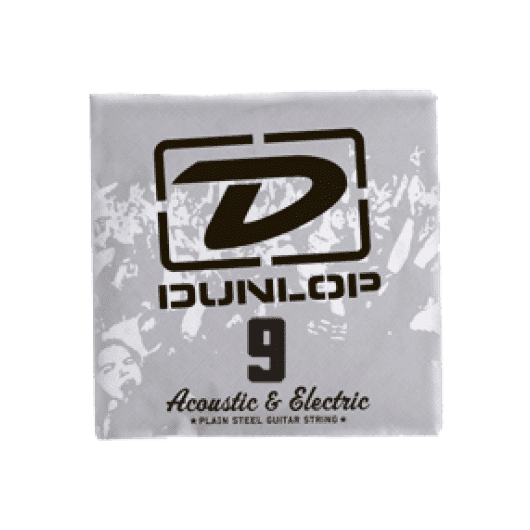 Single Plain Steel String 009  by Dunlop | For Acoustic and Electric Guitar