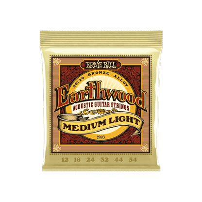 Ernie Ball Medium Light Earthwood 2003 Acoustic Guitar Strings | 12 - 54 | 80/20 Bronze