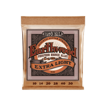 Ernie Ball Extra Light Earthwood 2150 Acoustic Guitar Strings | 10 - 50 | Phosphor Bronze