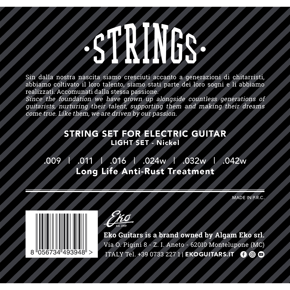 EKO Electric Guitar Strings Set | .009 - .042 | Nickel Extra Light