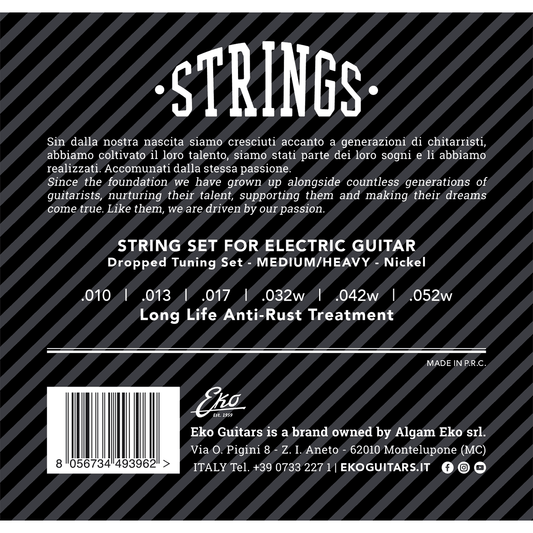 EKO Electric Guitar String Set | .010 - .052 | Medium/Heavy