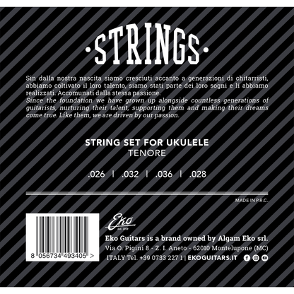 Eko | Strings Set for Tenor Ukulele | Medium | 4 Strings | CEK UKTENORM