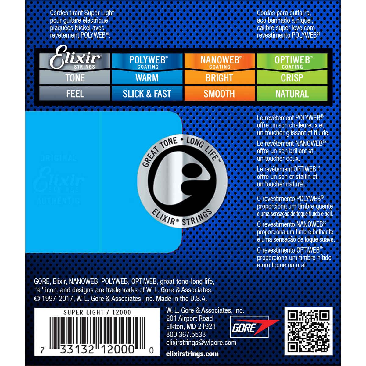 Elixir Super Light POLYWEB 09 - 42 Electric Guitar Strings