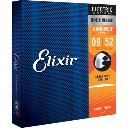 Nanoweb 9 - 52 Electric Guitar Strings | For 7-String Guitars | By Elixir