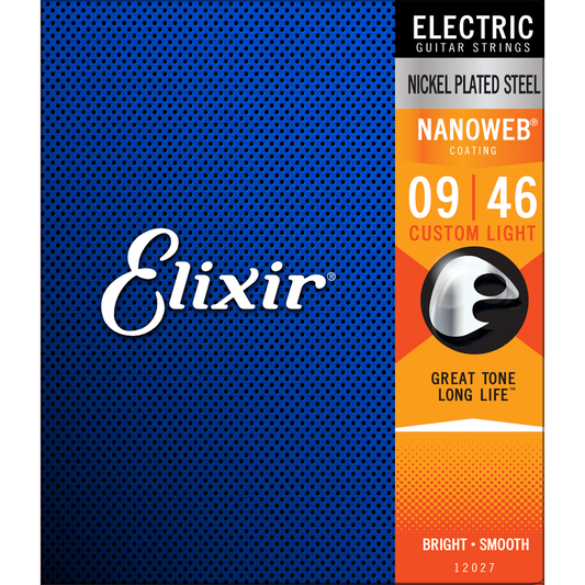 Elixir | Set Strings for Electric Guitar 09/46 | Custom Light | Nickel Plated Steel | CEL 12027