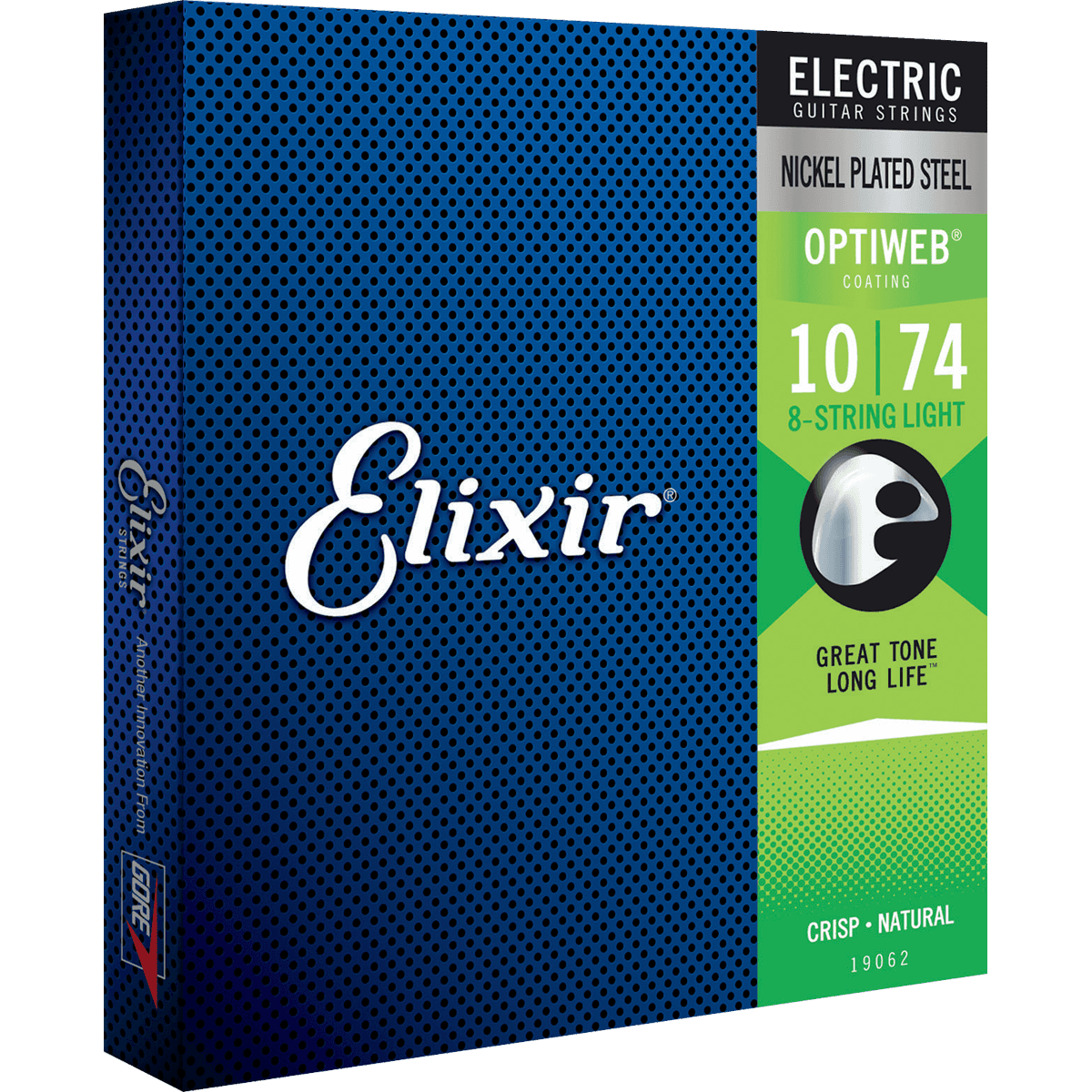 Optiweb 10 - 74 Electric Guitar Strings | For 8-String Guitars | By Elixir