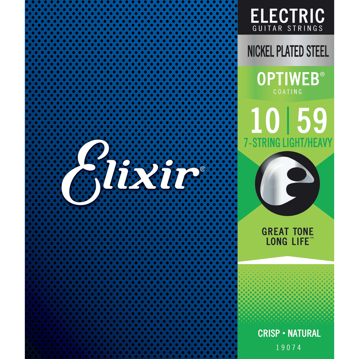 Optiweb 10 - 59 Electric Guitar Strings | For 7-String Guitars | By Elixir