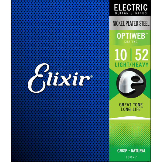 Elixir | Set Strings for Electric Guitar 10/52 | Light/Heavy | OPTIWEB | CEL 19077