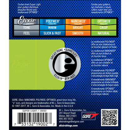 Elixir | Set Strings for Electric Guitar 10/52 | Light/Heavy | OPTIWEB | CEL 19077