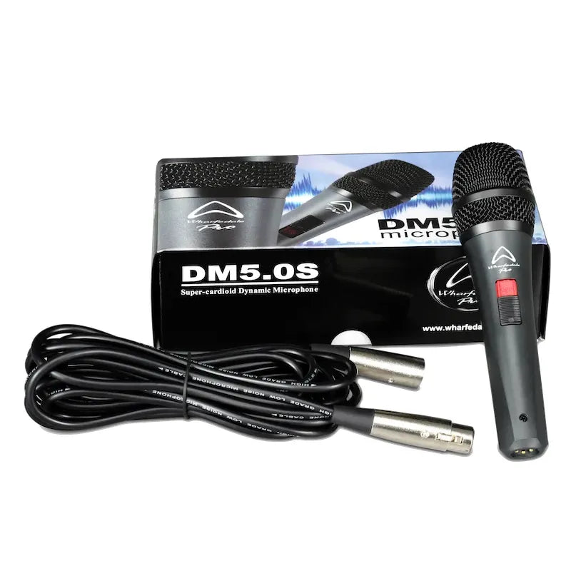 Versatile Dynamic Microphone SWH DM-5S by WHARFEDALE PRO | XLR – XLR 5m Cable