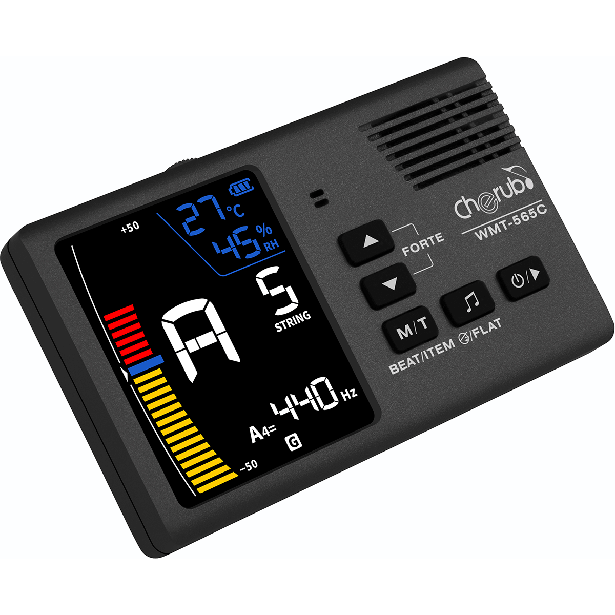 Cherub WMT-565C String Instrument Mate | Rechargeable Tuner with Metronome