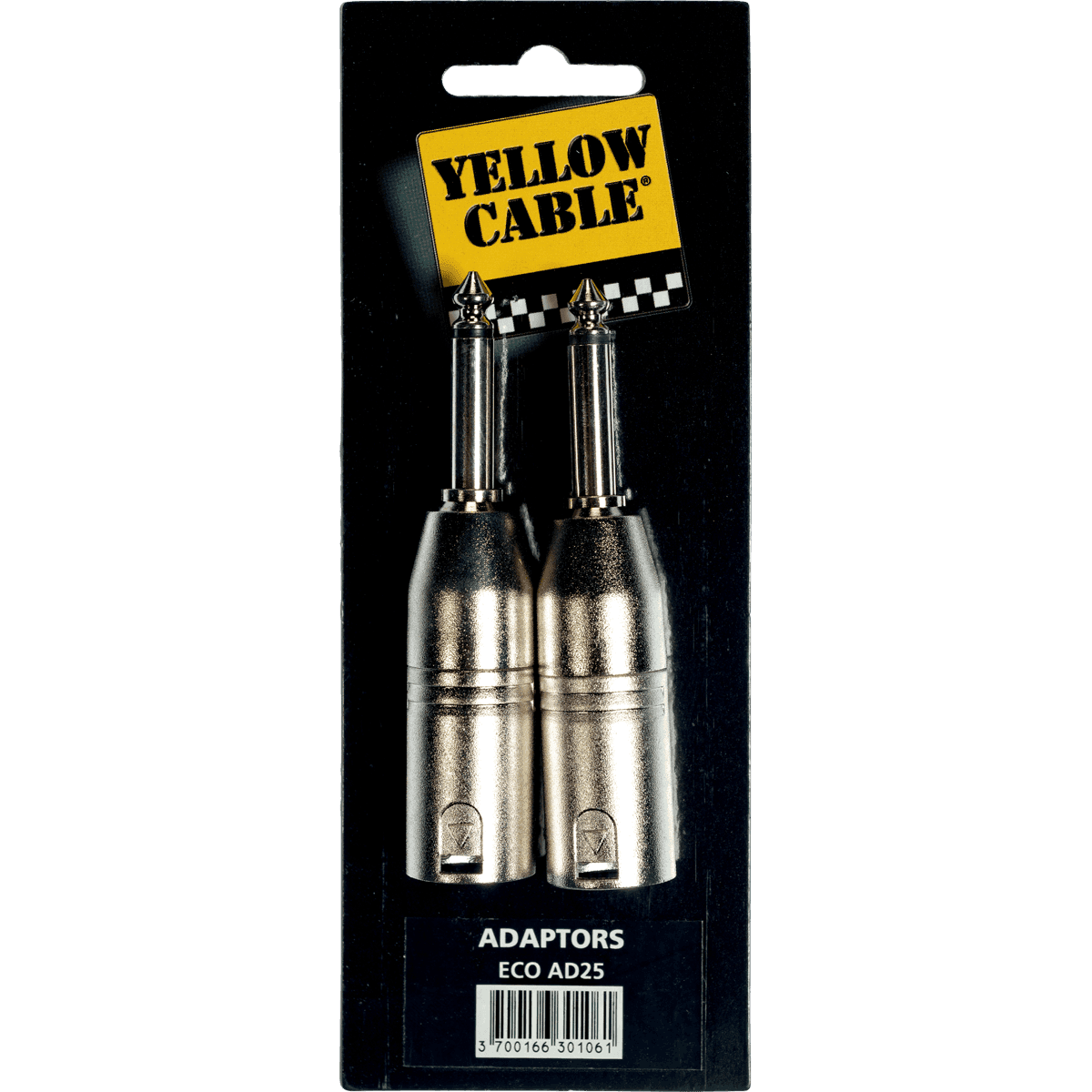 Adapter ECO AD25 by Yellow Cable | XLR Male to Male Mono jack 6.35mm | 2 pcs