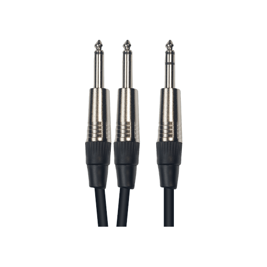 2 X 1/4" Mono Male - 1/4" Stereo Male 3M​ | Audio Cable | By Yellow Cable