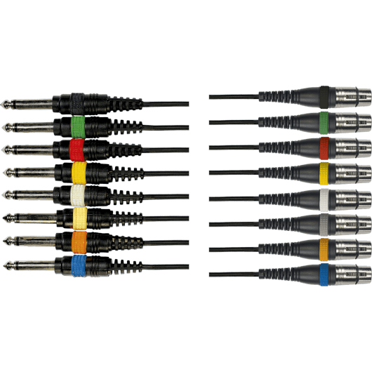 8xJack Мono Мale/8 x XLR Female - 5m | Audio Cable | By Yellow Cable