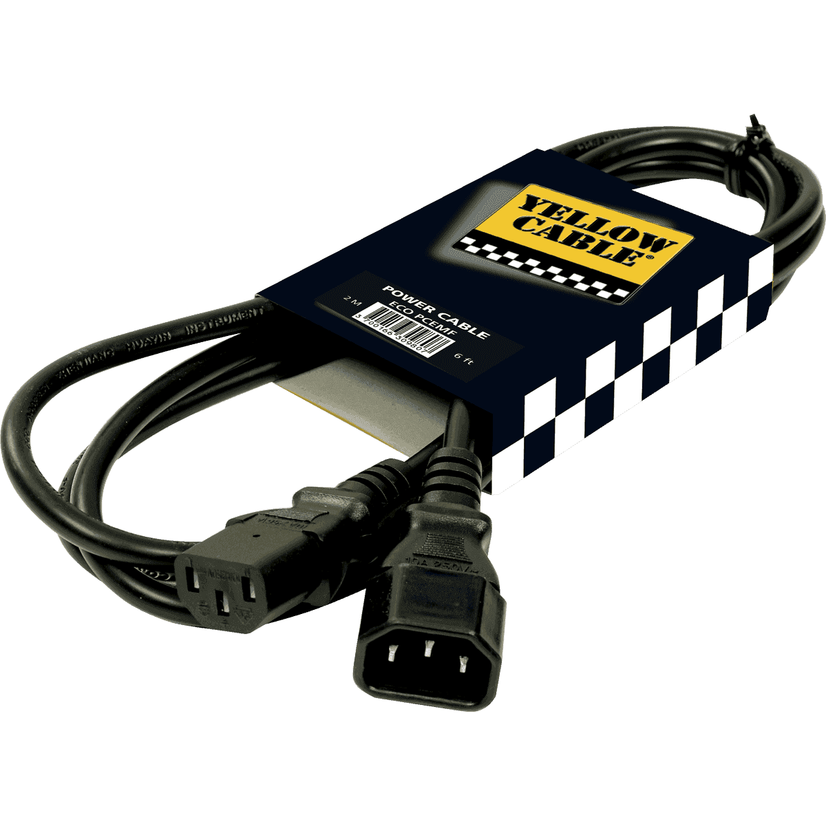 Power Extension Cable 2m | IEC female/IEC male | ECO PCEMF By Yellow Cable