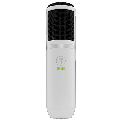 Mackie EM-USB Arctic White USB Condenser Microphone | Limited Edition | USB Microphone with Gain, Mute, and Headphone Volume Controls | Tabletop Tripod | Microphone Clip | Including Recording Software