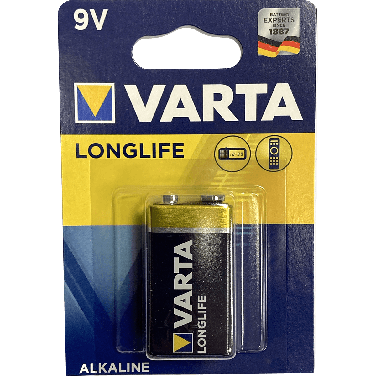 9V Long Life Battery by Varta | Alkaline | Perfect for Active Pickups and Pedals