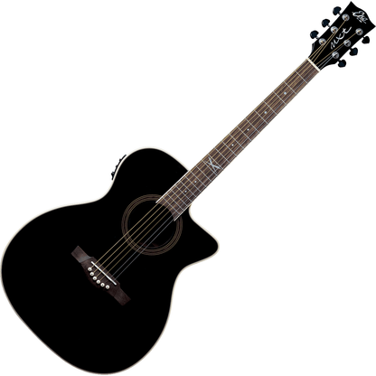 NXT A100ce Electro-Acoustic Guitar by EKO | Auditorium Cutaway with Pickup | Black