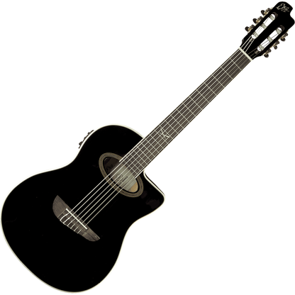 NXT N100CWE-BLK Nylon String Guitar by EKO | Black | Cutaway with Pickup/Preamp