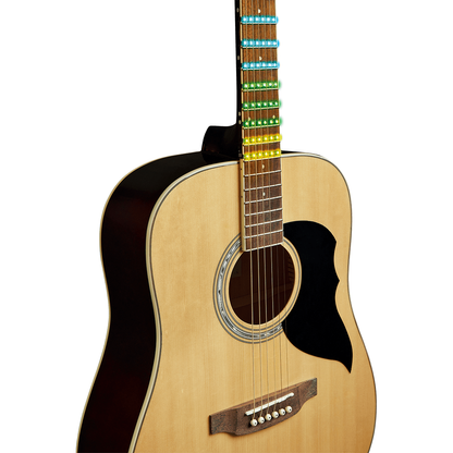 Ranger 6 Natural by Eko Guitars | Dreadnought Acoustic Guitar | Visual Note Bundle